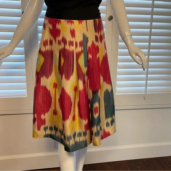 Lauren Ralph Lauren 100% Silk Pleated Skirt Southwestern Print Vintage Sz 6 - Picture 13 of 14